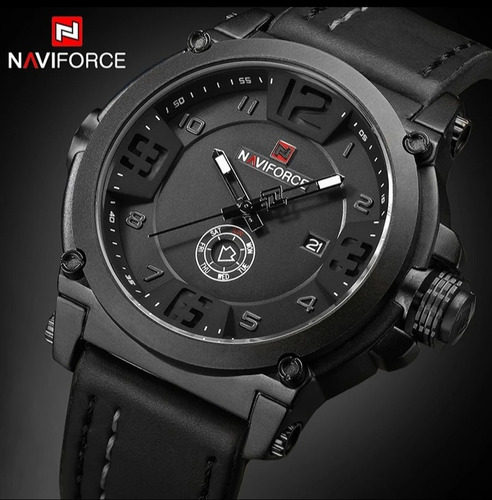 Rélogio Masculino Militar Esportivo Naviforce Pulseira Couro
