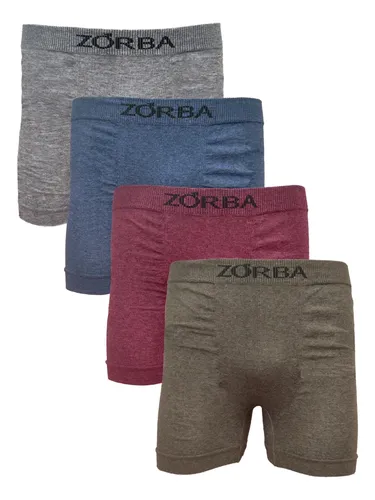 Kit 4 Cuecas Boxer Zorba Masculino 871 Mescla/azul/verde/bordô Liso G