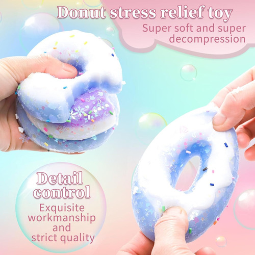 4 Piezas Squeeze Donuts Squishy Toy Para Aliviar El Estrés