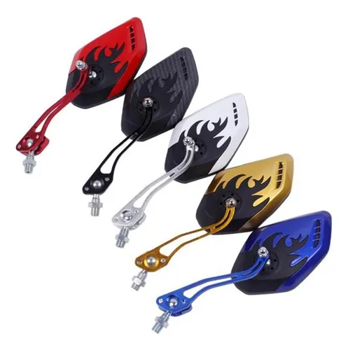 Espejo Retrovisor Para Motos Con Estampado De Llamas Variado