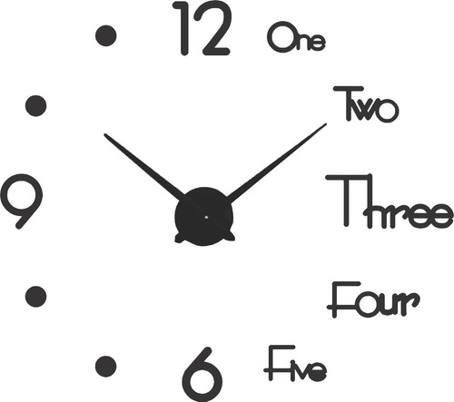 Reloj De Pared Moderno 30 Cm En Madera Calada Negro Deco