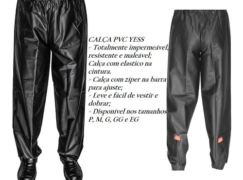 Calça De Chuva Em Pvc 100% Impermeável Moto Motoqueiro