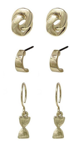 Aretes Anne Klein Dorados Forma Boton  Liso Mujer