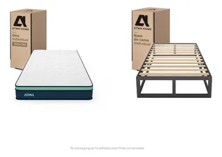 Combo Colchón Individual Atma One En Caja + Base De Cama