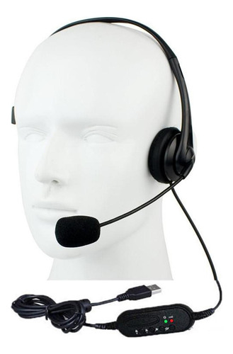 Auricular De Computadora Usb Cancelación De Ruido Control