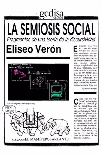 Imagen 1 de 4 de La Semiosis Social, Eliseo Verón, Ed. Gedisa
