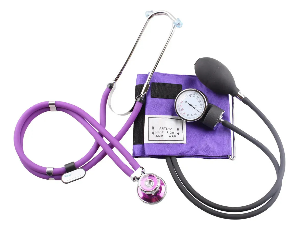Kit Baumanómetro Aneroide Con Estetoscopio Rappaport Morado Rappaport