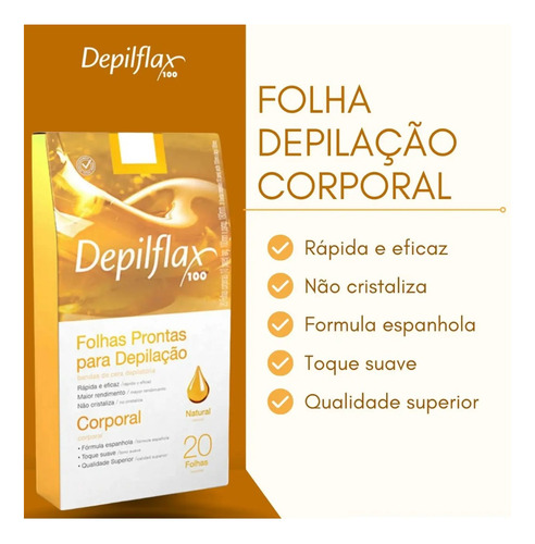 Kit 6 Caixas Com 20 Folhas Corporal Natural Depilflax