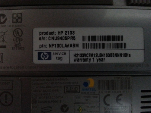 Laptop Hp Mini 2133 Nf100la Por Partes Refacciones Repuestos (Usado)