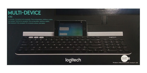Teclado bluetooth Logitech K780 QWERTY español latinoamérica color negro y blanco