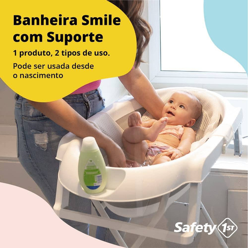 Banheira De Bebê Com Suporte Portátil Smile Green Safety 1st