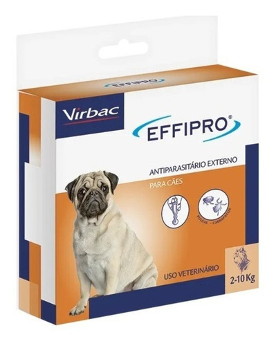 Effipro Antipulgas E Carrapatos Cães 2 A 10kg C/4 Pipeta Peso máximo do animal 10 kg Peso mínimo do animal 2 kg