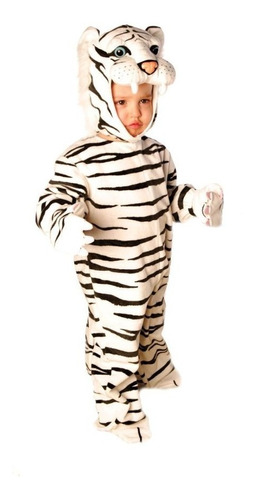 Disfraz Para Niño Tigre Blanco De Felpa Talla Toddler