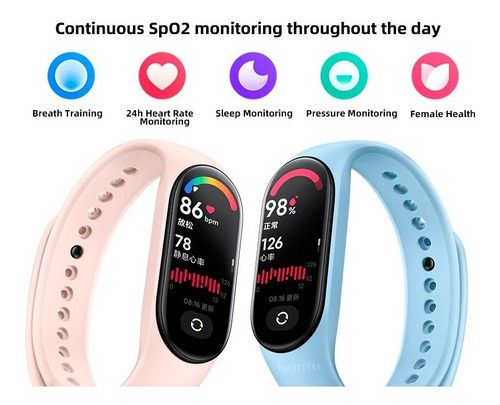 Imagen 7 de 10 de Xiaomi Mi Smart Band 7 Global Original +1 Correa Extra Color