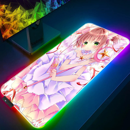 Almohadilla Mouse Para Captor Tarjeta Anime Sakura Juego Rgb