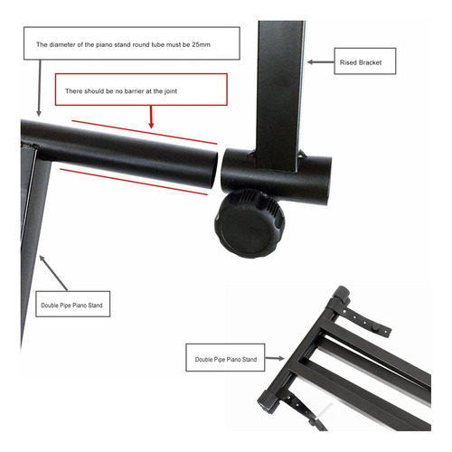 Soporte Para Teclado En L, Elevador Ajustable De 2 Alturas