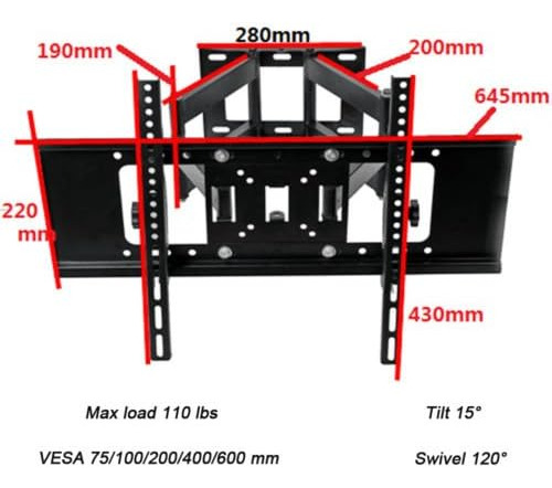 Soporte De Pared Para Tv Henxlco De Doble Brazo, Articula...