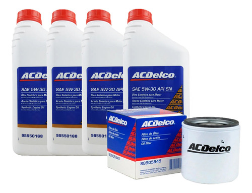 Kit Troca Oleo 5w30 Sintetico Filtro Acdelco
