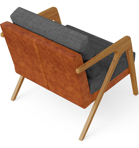 Kit 04 Poltronas Pietra Couríssimo Camel Linho Cinza Escuro Cor Cinza-escuro Desenho Do Tecido Liso