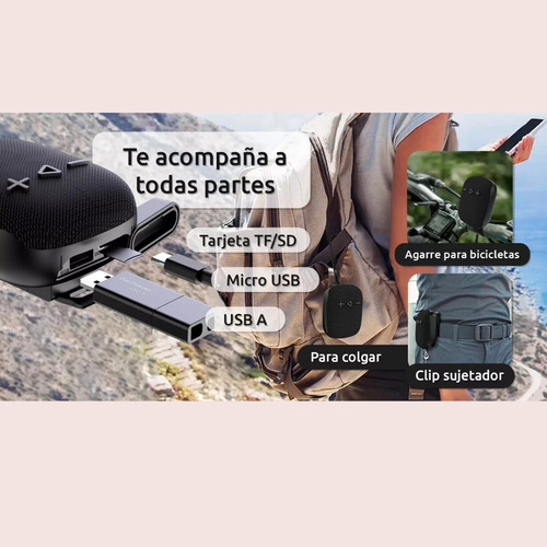 Parlante Portátil Bici Y Moto Bluetooth Usb Recarga Soporte