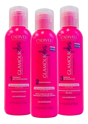 Cadiveu Glamour Plus Escova Ecológica Inteligente 3x110ml