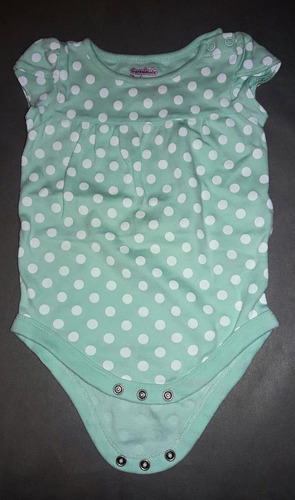 Body Manga Corta Algodon T.6-9 Meses Beba Imp. Verde Agua