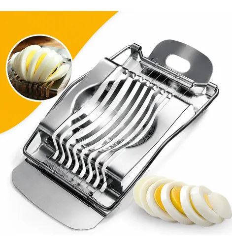 Fatiador Cortador De Ovo Cozido Inox Culinário ​Profissional Prateado