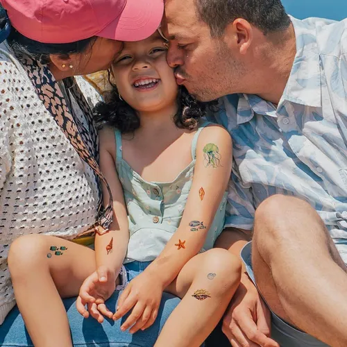Tatuajes Temporales De Peces Oceánicos Tropicales, 10 Hojas