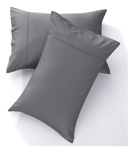 Juego De 2 Fundas De Almohada De Bambú Tamaño King, Reversib