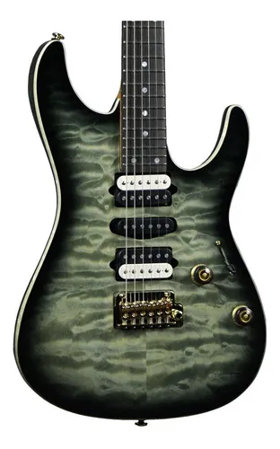 comprar Guitarra eléctrica Ibanez AZ47P1qm Black Ice Burst con funda, color acolchado, diapasón de arce, material de madera de arce, guía manual derecha