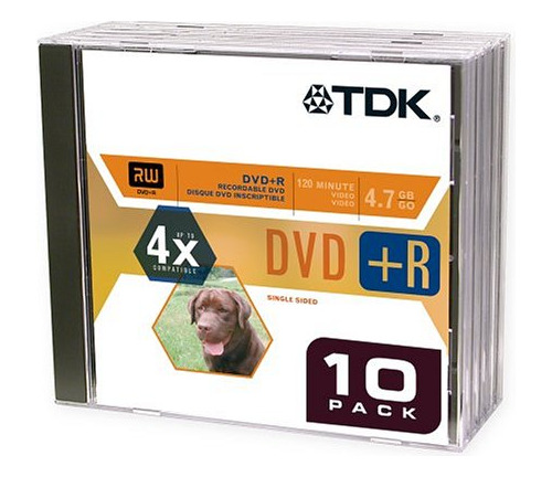 Tdk Dvd + R Media Con Jewel Cases (dvd + R47cbxs10tg En Blan