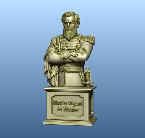 Archivo Stl Busto Martin Miguel De Güemes P/impresión 3d