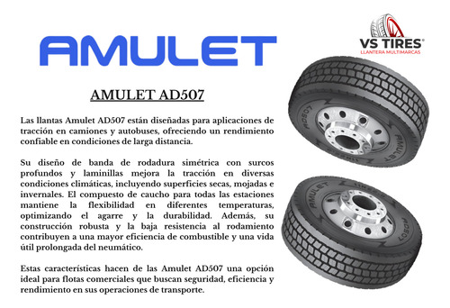 Llanta 285/75r24.5-16c 147/144l Amulet Ad507 Vietnam Camion