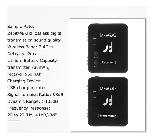 Transmissor Receptor Sem Fio Retorno Palco Fone In Ear 2.4gh