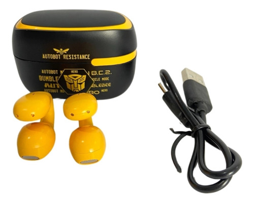 Fone De Ouvido Bluetooth Tws Transformers Tf-t05 Amarelo