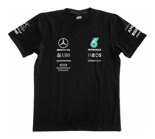 Combo Remera F1 2023 Mercedes Hamilton Russell + Gorra