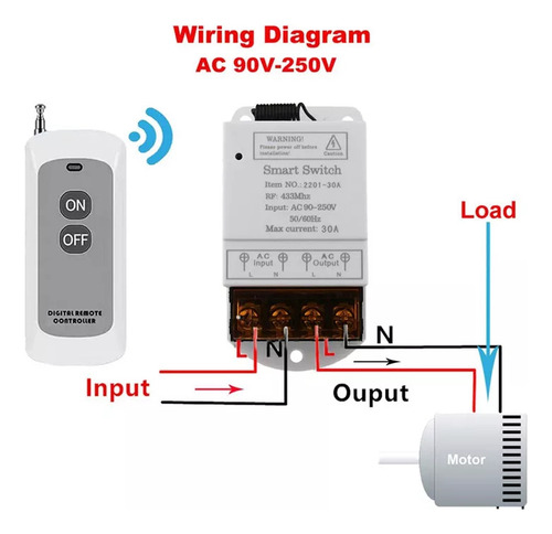 Interruptor Remoto Inalámbrico De 433 Mhz Ac 110v/120v/220v