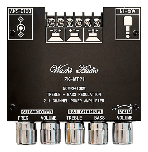 Amplificador De Potencia Digital Zk-mt21 2x50 W+100 W Con Su