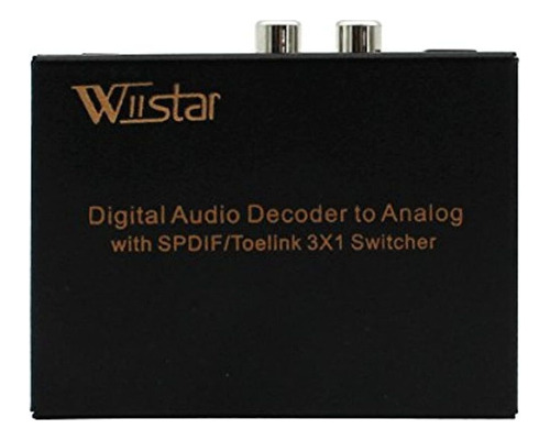 Conmutador Digital De Audio Wiistar 3x1 Toslink 3 En 1 Con S