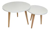 Comprar Set Mesa De Arrime Nido Ratona Redonda X2 Mdf Blanco
