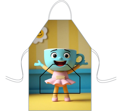 Delantal Cocina Mediano Para Niños Mini Chef Personalizado Ballerina Capuchina Personalizado