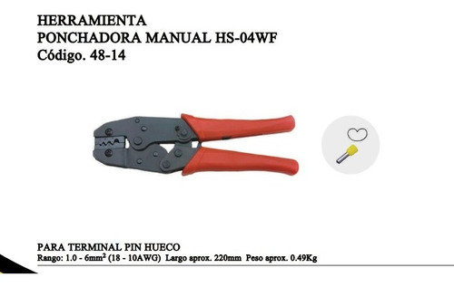Ponchadora Manual Hs-04wf (pin Hueco) 220mm X1pieza Oferta