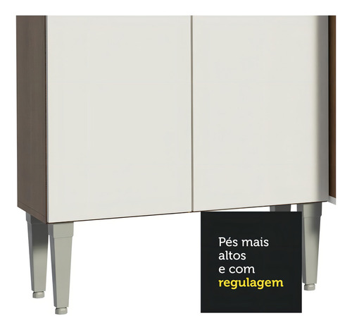 Cocina Integral Completa Modular Madesa Emilly 293cm Color Marrón y Blanco 10