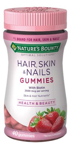 Suplemento Nature's Bounty Hair, Skin & Nails Gummies 40 Und