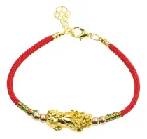 Comprar Pulsera Roja Hilo Fortuna Feng Shui Dragon Dorado Suerte 