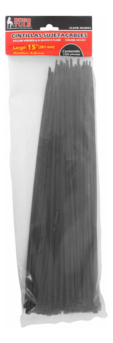 Cintilla Sujetacable 15 Negrac/100 Empaque 5 Pz Color Negro