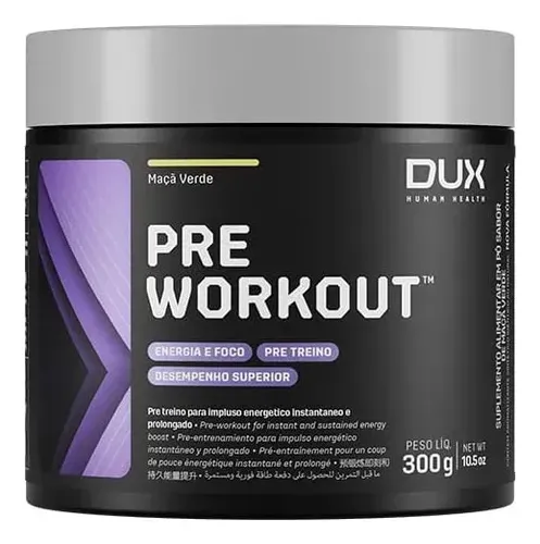 Suplemento Dux Nutrition Pré Treino 300g Sabor Maçã Verde - Foto oficial e menor preço
