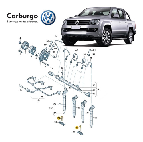 Imagem 4 de 6 de Parafuso Bico Injetor Amarok Jetta Tiguan Original Vw
