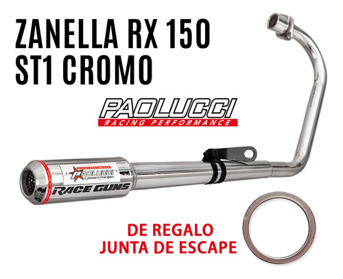 Escape Zanella Rx 150cc St1 Varillero Cromado Paolucci
