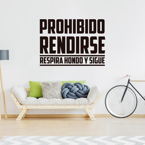 Vinil Decorativo Prohibido Rendirse 80x60cm Facil Aplicar Color